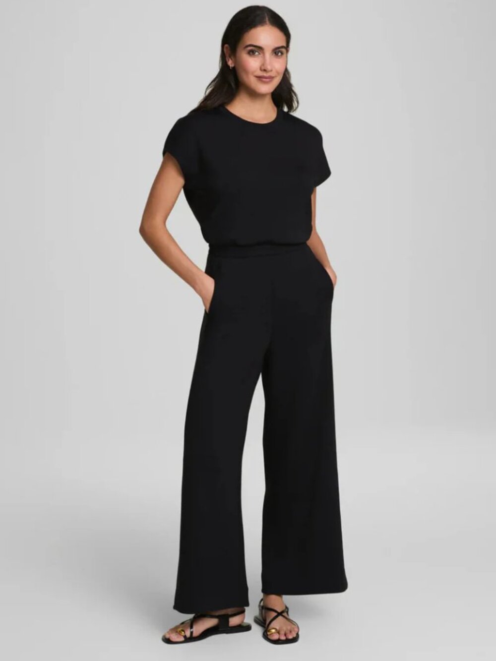 SPANX Air Essentials Cap Sleeve Jumpsuit Black NWT Size XL Tall